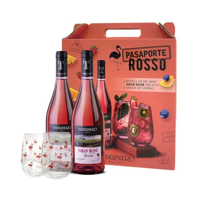 Tabernero Rose Passport x2 Vinos + Vasos