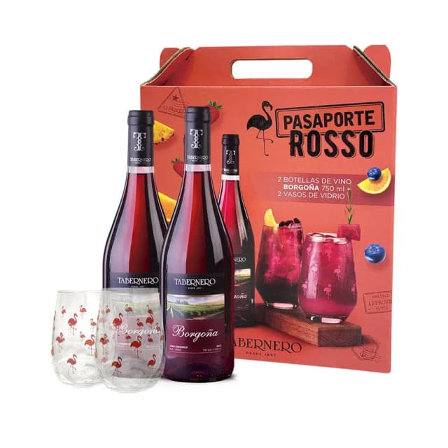 Tabernero Borgoña Passport x2 Vinos + Vasos