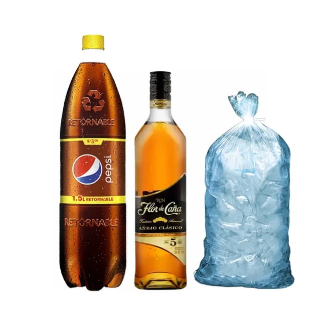 Combo Flor de Caña 5 años C/Pepsi 1.5lt